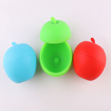 silicone Apple shape whisky ice ball maker ice cube mold tray with lids