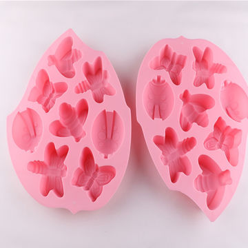 Hot Sale FDA Silicon Soap Mold Insect Shaped 8 Cavities Cake Mold