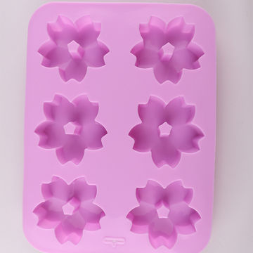 Sakura flower cake mold silicone cake pudding cookie chocolate six-hole soap mold