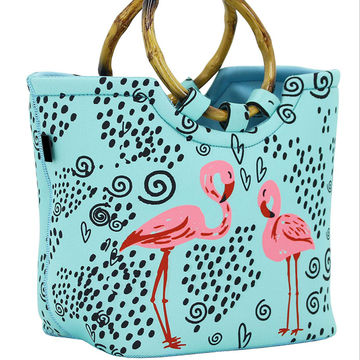 Fashion Style Neoprene Portable Insulated Lunch Cooler Tote Bag For Women