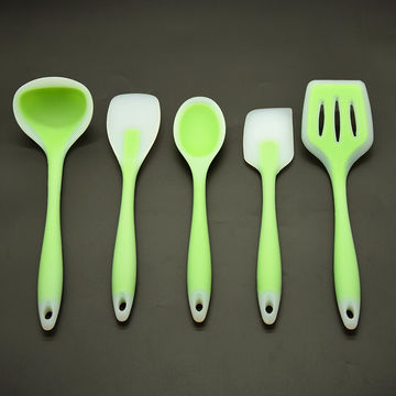 100% food safety eco friendly reusable camping utensils silicone kitchen cooking sets