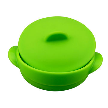 Colorful silicone bowl set with lid for kids