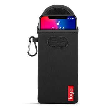 Neoprene mobile phone cases bag mobile phone pouch with Carabiner Snap